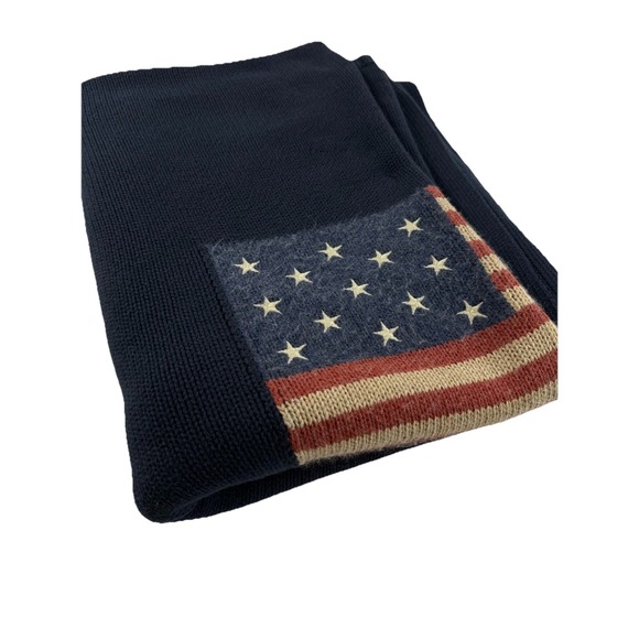 Lauren Ralph Lauren Other - Ralph Lauren Classic Iconic American Flag Knit Throw Blanket Saranac Peak 60x82"